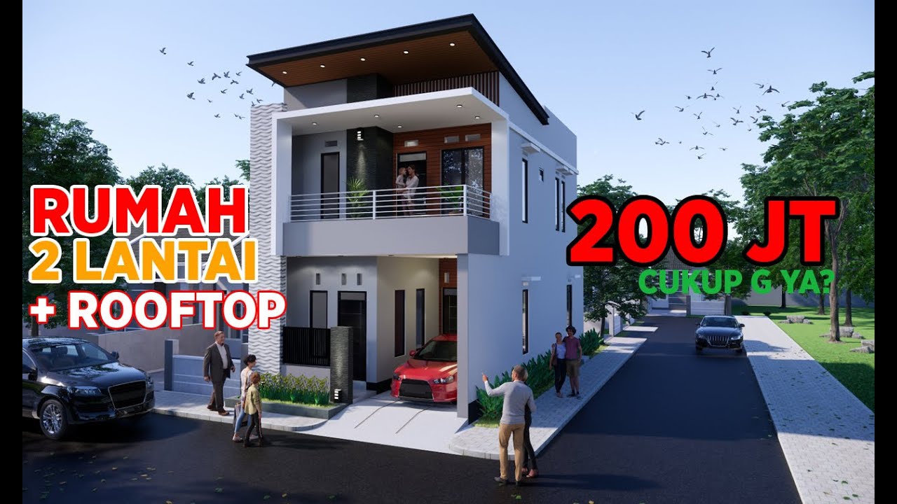 86 Contoh Desain Rumah Minimalis 2 Lantai Setengah Paling Diminati