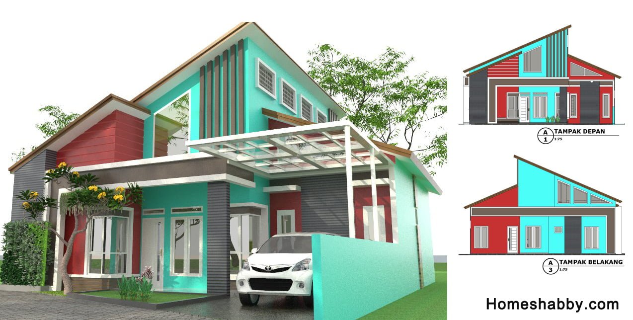 88 Kumpulan Desain Rumah Minimalis Atap Miring Sebelah Tren Terbaru