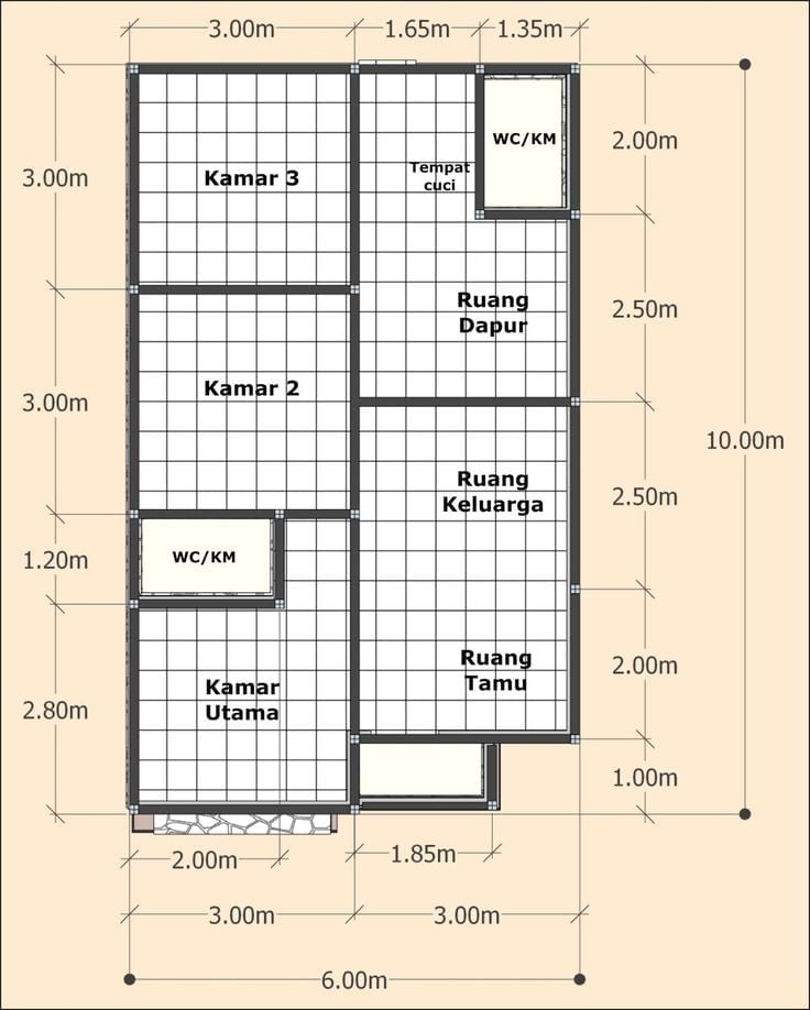 94 Inspirasi Desain Rumah Minimalis Sederhana 6x10 Meter 3 Kamar 1 Lantai Paling Populer